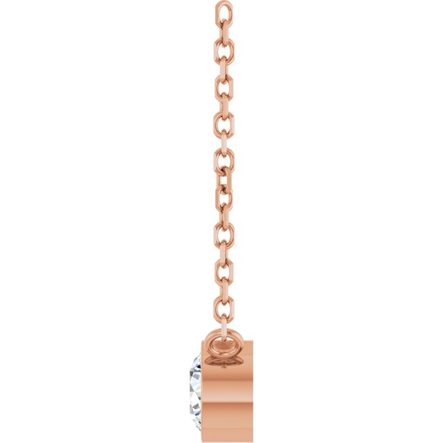 14K Rose 1/5 CT Natural Diamond 16-18" Necklace