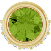 14K Yellow Natural Peridot & 1/10 CTW Natural Diamond Pendant