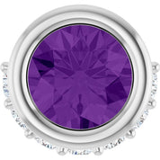 14K White Natural Amethyst & 1/10 CTW Natural Diamond Pendant
