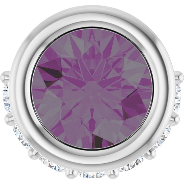Sterling Silver Lab-Grown Alexandrite & 1/10 CTW Natural Diamond Pendant