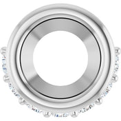 14K White 5 mm Round 1/10 CTW Natural Diamond Semi-Set Hidden Halo Pendant