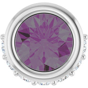 14K White Lab-Grown Alexandrite & 1/10 CTW Natural Diamond Pendant