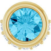 14K Yellow Natural Aquamarine & 1/10 CTW Natural Diamond Pendant