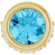 14K Yellow Natural Aquamarine & 1/10 CTW Natural Diamond Pendant