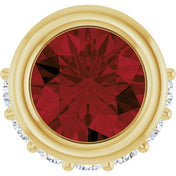 14K Yellow Natural Mozambique Garnet & 1/10 CTW Natural Diamond Pendant