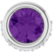 Sterling Silver Natural Amethyst & 1/10 CTW Natural Diamond Pendant