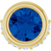 14K Yellow Natural Blue Sapphire & 1/10 CTW Natural Diamond Pendant