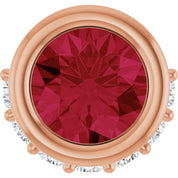 14K Rose Natural Ruby & 1/10 CTW Natural Diamond Pendant