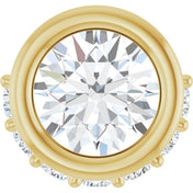 14K Yellow Natural White Sapphire & 1/10 CTW Natural Diamond Pendant