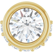 14K Yellow Natural White Sapphire & 1/10 CTW Natural Diamond Pendant