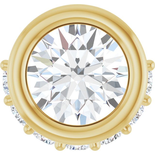14K Yellow Natural White Sapphire & 1/10 CTW Natural Diamond Pendant