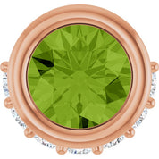 14K Rose Natural Peridot & 1/10 CTW Natural Diamond Pendant