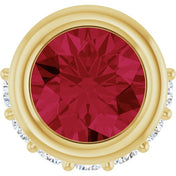 14K Yellow Natural Ruby & 1/10 CTW Natural Diamond Pendant