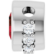 Sterling Silver Natural Mozambique Garnet & 1/10 CTW Natural Diamond Pendant