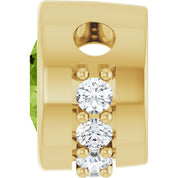 14K Yellow Natural Peridot & 1/10 CTW Natural Diamond Pendant
