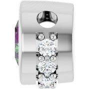 Sterling Silver Lab-Grown Alexandrite & 1/10 CTW Natural Diamond Pendant