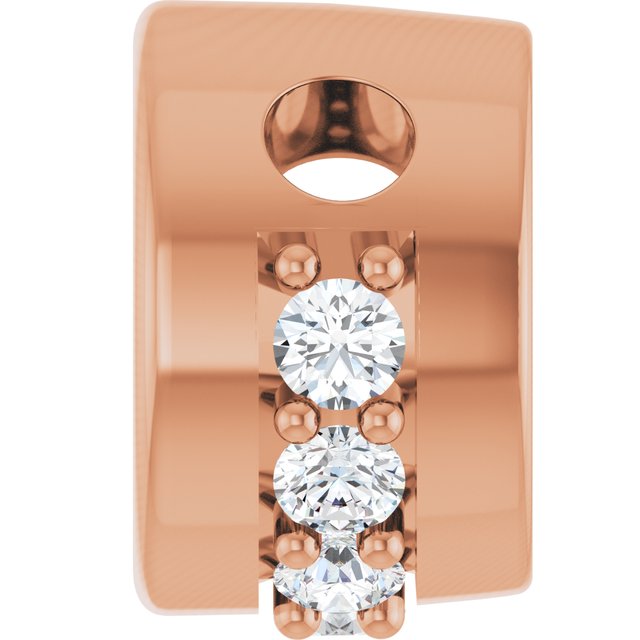 14K Rose 5 mm Round 1/10 CTW Natural Diamond Semi-Set Hidden Halo Pendant