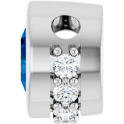 Sterling Silver Lab-Grown Blue Sapphire & 1/10 CTW Natural Diamond Pendant