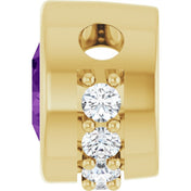 14K Yellow Natural Amethyst & 1/10 CTW Natural Diamond Pendant
