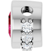 14K White Natural Ruby & 1/10 CTW Natural Diamond Pendant