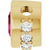 14K Yellow Natural Ruby & 1/10 CTW Natural Diamond Pendant