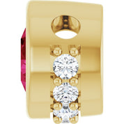 14K Yellow Natural Ruby & 1/10 CTW Natural Diamond Pendant