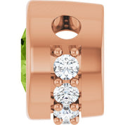 14K Rose Natural Peridot & 1/10 CTW Natural Diamond Pendant