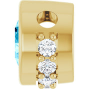14K Yellow Natural Aquamarine & 1/10 CTW Natural Diamond Pendant