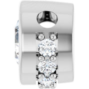 14K White Natural White Sapphire & 1/10 CTW Natural Diamond Pendant