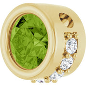14K Yellow Natural Peridot & 1/10 CTW Natural Diamond Pendant