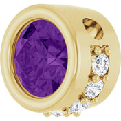 14K Yellow Natural Amethyst & 1/10 CTW Natural Diamond Pendant
