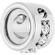 14K White 5 mm Round 1/10 CTW Natural Diamond Semi-Set Hidden Halo Pendant