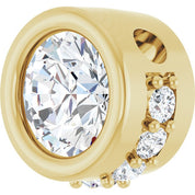 14K Yellow Natural White Sapphire & 1/10 CTW Natural Diamond Pendant