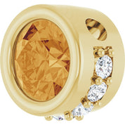 14K Yellow Natural Citrine & 1/10 CTW Natural Diamond Pendant