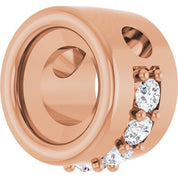 14K Rose 5 mm Round 1/10 CTW Natural Diamond Semi-Set Hidden Halo Pendant
