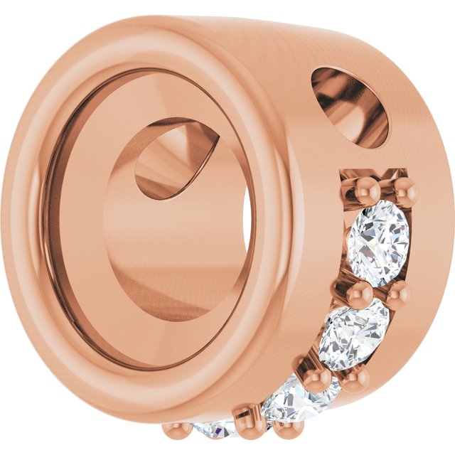 14K Rose 5 mm Round 1/10 CTW Natural Diamond Semi-Set Hidden Halo Pendant