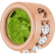 14K Rose Natural Peridot & 1/10 CTW Natural Diamond Pendant