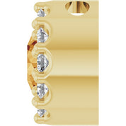 14K Yellow Natural Citrine & .08 CT Natural Diamond Halo-Style Pendant