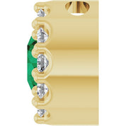 14K Yellow Lab-Grown Emerald & .08 CT Natural Diamond Halo-Style Pendant