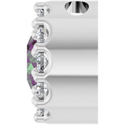 Sterling Silver Lab-Grown Alexandrite & .08 CT Natural Diamond Halo-Style Pendant