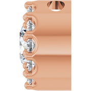 14K Rose Natural White Sapphire & .08 CT Natural Diamond Halo-Style Pendant