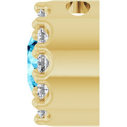 14K Yellow Natural Aquamarine & .08 CT Natural Diamond Halo-Style Pendant