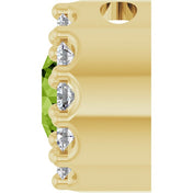 14K Yellow Natural Peridot & .08 CT Natural Diamond Halo-Style Pendant