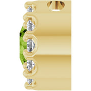 14K Yellow Natural Peridot & .08 CT Natural Diamond Halo-Style Pendant