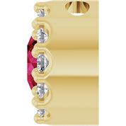 14K Yellow Natural Ruby & .08 CT Natural Diamond Halo-Style Pendant