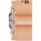 14K Rose Lab-Grown Alexandrite & .08 CT Natural Diamond Halo-Style Pendant