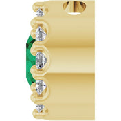 14K Yellow Natural Emerald & .08 CT Natural Diamond Halo-Style Pendant
