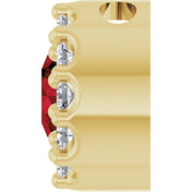 14K Yellow Natural Mozambique Garnet & .08 CT Natural Diamond Halo-Style Pendant