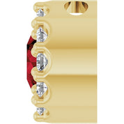 14K Yellow Natural Mozambique Garnet & .08 CT Natural Diamond Halo-Style Pendant