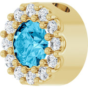 14K Yellow Natural Aquamarine & .08 CT Natural Diamond Halo-Style Pendant
